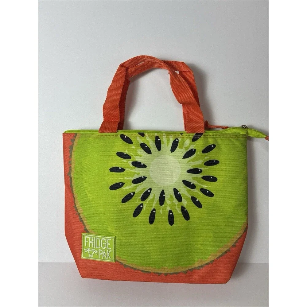 Fridge Pak Fully Insulated Cooler Lunch Tote 10in x 13in x 5in EUC Kiwi Fruit